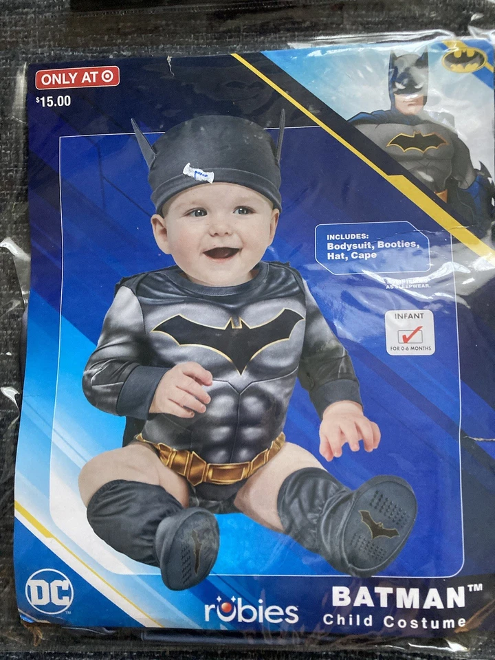 DC Batman Halloween Costume Infant Size 0-6 Months NEW - Image 1 of 1