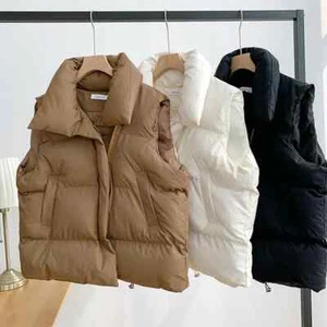 Otoño Invierno Y2K Chaleco Mujeres Grueso Cálido Abajo Chaleco Harajuku Chaqueta Suelta Casua... - Imagen 1 de 9