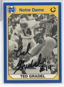 Ted Gradel signed autographed Auto 1990 NOTRE DAME IRISH card #152 - Picture 1 of 1