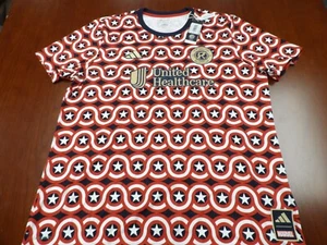 NWT ADIDAS MLS MARVEL CAPTAIN AMERICA NEW ENGLAND REVOLUTION JERSEY SIZE 2XL - Picture 1 of 5