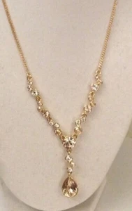 $78 Givenchy Glitz Y Necklace Gold Tone  130GD - Picture 1 of 6