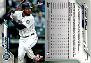 Domingo Santana 2020 Topps Opening Day Baseball Card 8  Seattle Mariners
