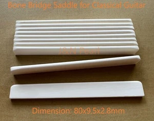 10pcs,80x9.5x2.8mm Bone Bridge Saddle for 6 String Classical Guitar - Picture 1 of 5