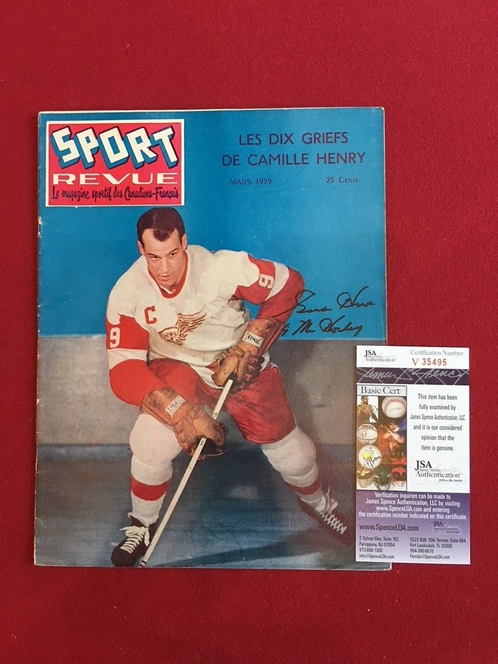 1959, Gordie Howe, revista "Autografiada" (JSA) "SPORT REVUE" (escasa) Foto 1 de 1