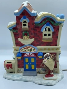 Casa in porcellana vintage (1996) Looney Tunes ufficio postale con scatola. Taz. Natale. - Foto 1 di 11