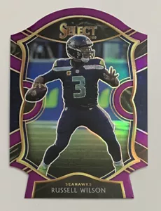 2020 Panini Select Russell Wilson Seahawks Concourse Purple Die-Cut Prizm #4! - Picture 1 of 2