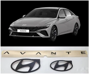 Genuine OEM Hood Trunk Letter Matt Black Emblem For 2021~2023+Hyundai Elantra - Picture 1 of 8