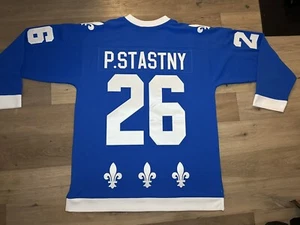 Quebec Nordiques Peter Stastny #26 Mitchell & Ness 1980/81 NHL Blue Line Jersey - Picture 1 of 11