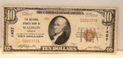 1929 $10 National Currency Chr. 1457 Madison, In Jackpot 777 Serial #