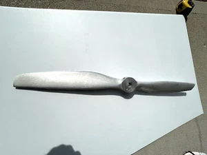 Vintage LARGE Silver Aluminum 30" Long RC Model Airplane Dual Blade Propeller - Picture 1 of 21