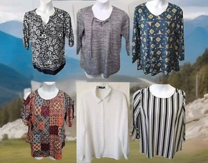 Bundle Lot Of 6 Womens Tops Size L Lularoe Chaus CBR DEPT 222, d.n.a. Couture  - Picture 1 of 24