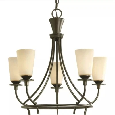Progress Lighting P4006-77 Cantata 5 Light 23" Forged Bronze Chandelier - Image 1 of 3
