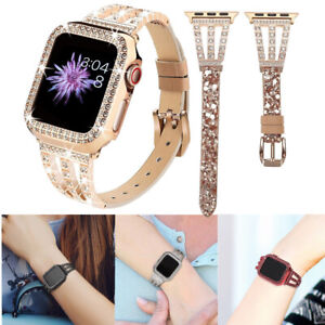 Bling Wrist Band Strap+Case For Apple Watch iWatch SE 7 6 5 4 3 2 38/41/44/45MM