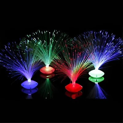 Lámpara de fibra óptica luz vacaciones boda centro de mesa fibra óptica LED 4pks Foto 1 de 4