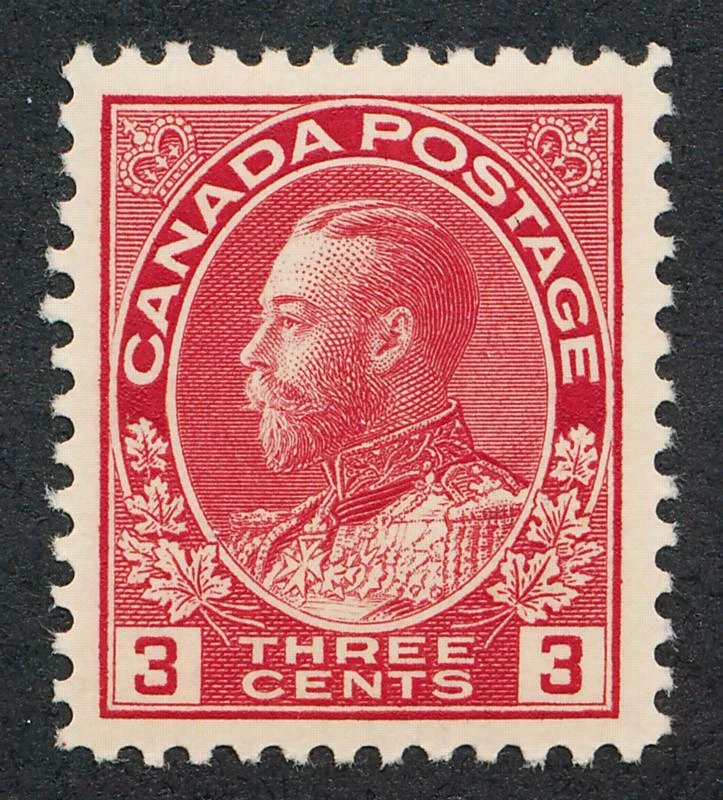 CANADA 109 MINT VF LH 3c ADMIRAL, CARMINE - Image 1 of 1