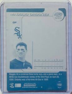 1/1 MAGGLIO ORDONEZ 2000 PACIFIC #102 PRINTING PLATE CHICAGO WHITE SOX 1 OF 1