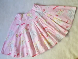 LN MINI BODEN Pink 50's Skirt 5 6 Y City Flowers Paris Cafe Tea Sweets Shopping - Picture 1 of 4