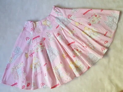 LN MINI BODEN Pink 50's Skirt 5 6 Y City Flowers Paris Cafe Tea Sweets Shopping - Image 1 of 4