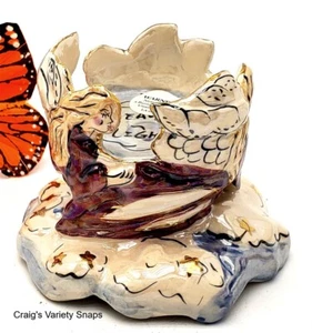 Blue Sky Pottery & Heather Godminc Heavenly Light Angel Tea Light Candle Holder - Picture 1 of 14