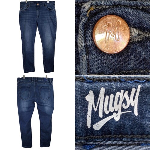 Mugsy Fulton Jeans Mens Size 40x30 Dark Wash Blue 5Pocket Mid Rise