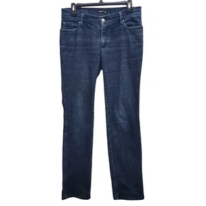 Agnes B. Women's Dark Wash Distressed Slim Straight Leg Jeans Size FR 40 / US 30 - Picture 1 of 7