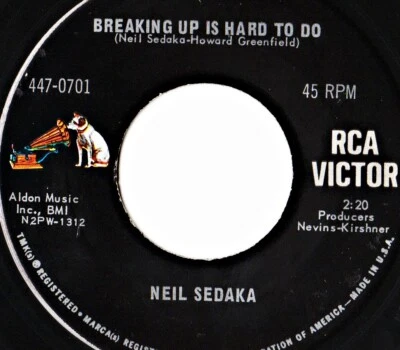 NEIL SEDAKA BREAKING UP IS HARD TO DO/ NEXT DOOR.. NM!  GOLD STANDARD (447-0701) - Image 1 of 4