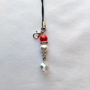 Glass Beaded Phone Charm Dangle Lanyard Hanging Pendant Chain Car Decor Handmade - Zdjęcie 1 z 3