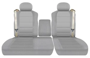 Truck seat covers Fits 2001-2003 Ford F150 40/60 seat with console silver cotton - Bild 1 von 1
