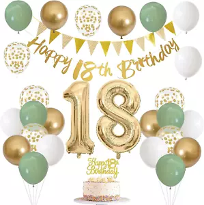18th Birthday Decorations for Boys Girls, Happy 18th Birthday Banner with Bir... - Picture 1 of 16