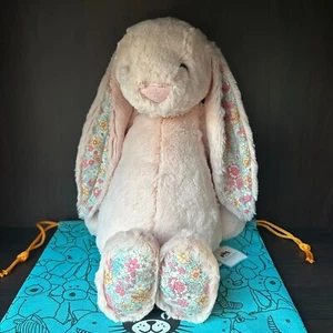 Jellycat Blossom Blush Bunny Large - RARE - New w/ Tags - Free & Fast Shipping ✅ - Picture 1 of 6