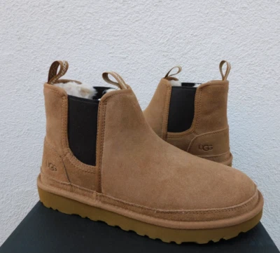 UGG NEUMEL CHELSEA CASTAÑO GAMUZA/LANA BOTINES, HOMBRES US 11/ EUR 44 ~ NUEVO EN CAJA Foto 1 de 4