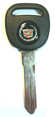 NEW CADILLAC REPLACEMENT PK3 ID13 TRANSPONDER CHIP UNCUT IGNITION/DOOR LOGO KEY - Image 1 of 3