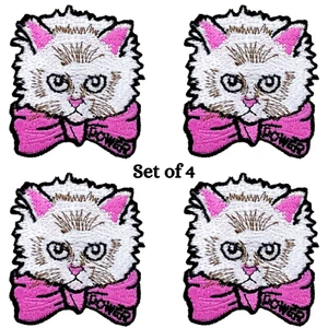 Fluffy Cat Patch Embroidered Badge Iron on Sew on Cute Animal Baby Love Applique - Foto 1 di 2