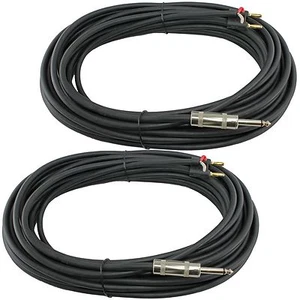 2x 50 FT foot feet pro audio 1/4 to dual banana plug speaker cable PA 16 gauge - Picture 1 of 1