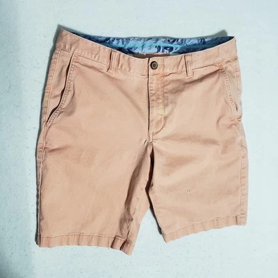 Pantalones Cortos Chinos Tommy Bahama Para Hombres 32 Naranja Melocotón Tencel Algodón Caminar Informal Golf Foto 1 de 4