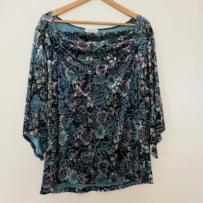 Top Dressbarn Mujer Terciopelo Burnout Paisley Talla 2X Fairy Grunge Whimsigoth Y2K Foto 1 de 4