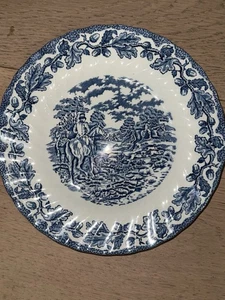 PLATO DE POSTRE ENSALADA MYOTT INGLATERRA COUNTRY LIFE AZUL - Imagen 1 de 3