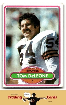 1980 Topps #129 Tom DeLeone Cleveland Browns Football Card VG Wrinkle - Image 1 of 2
