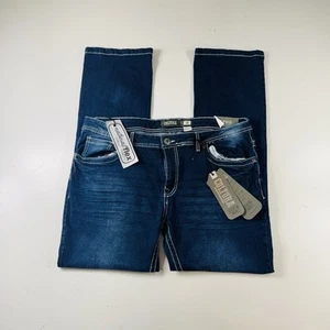 Jeans Cultura Calce Recto Elastizados Lavado Oscuro Para Hombre Talla 36x32 Totalmente Nuevos - Imagen 1 de 9