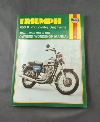 Triumph 650 y 750 unidad de 2 válvulas gemelos 1963-1983 manual de taller del propietario  Foto 1 de 4
