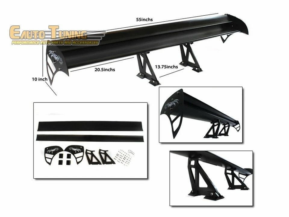 Alerón trasero de aluminio GT Wing tipo S NEGRO para BMW X1/X3/X4/X5/X6/Z3/Z4/Z8 Foto 1 de 1