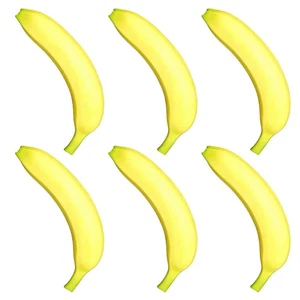  6 Pezzi Banane Artificiali Frutta per Decorazione Finto Espositore Puntelli - Foto 1 di 12