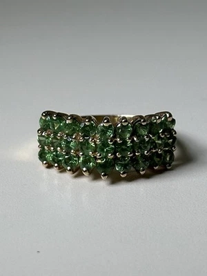 Anillo de cóctel de oro amarillo sólido de 14K y peridoto de aproximadamente 2 quilates, talla 7 Foto 1 de 4