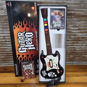 Playstation 2 PS2 Guitar Hero Bundle PSLGH Controller (2)-Games & BOX Tested!! - Picture 1 of 24