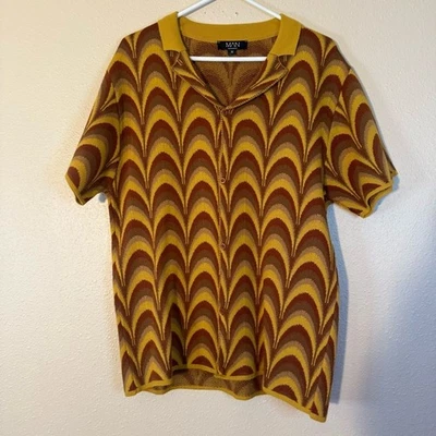 CAMISA BOOHOOMAN JACQUARD PUNTO CUELLO REVERE talla M Foto 1 de 4