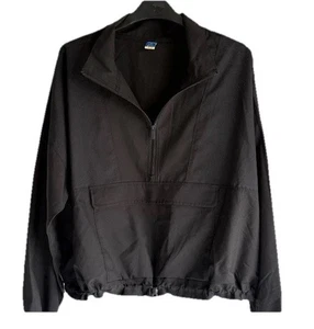 Old Navy Women Dry Quick Pullover Stretchtech Windbreaker Black Pocket Jacket M - Picture 1 of 11
