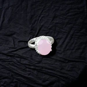 Rose Chalcedony Gemstone 925 Sterling Ring Handmade Jewelry Ring For Gift - Picture 1 of 3
