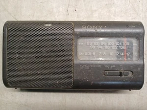 SONY ICF-380 Portable AM/FM Radio Black VINTAGE 1991 - TESTED, NO BATTERY COVER - Picture 1 of 11