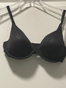EUC NATORI BLACK JAGUAR UNDERWIRE BRA 34D - Picture 1 of 3