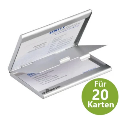 Durable Visitenkartenetui Kartenetui Box Visitenkarten BUSINESS silber matt